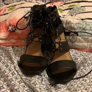 BRAND NEW lace up heeled sandals